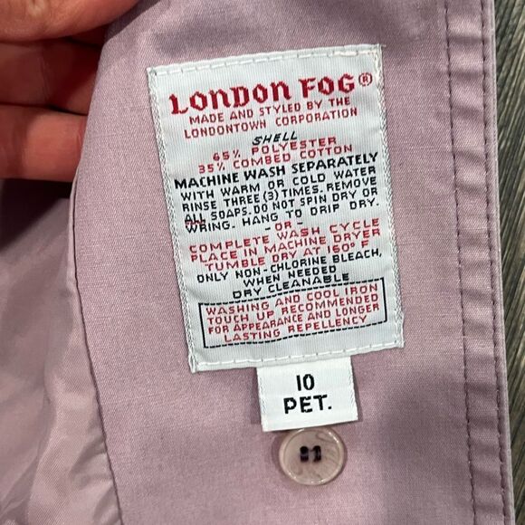 London Fog Maincoats Vintage Light Pink Trench Coat Size 10 Petite - Picture 4 of 10